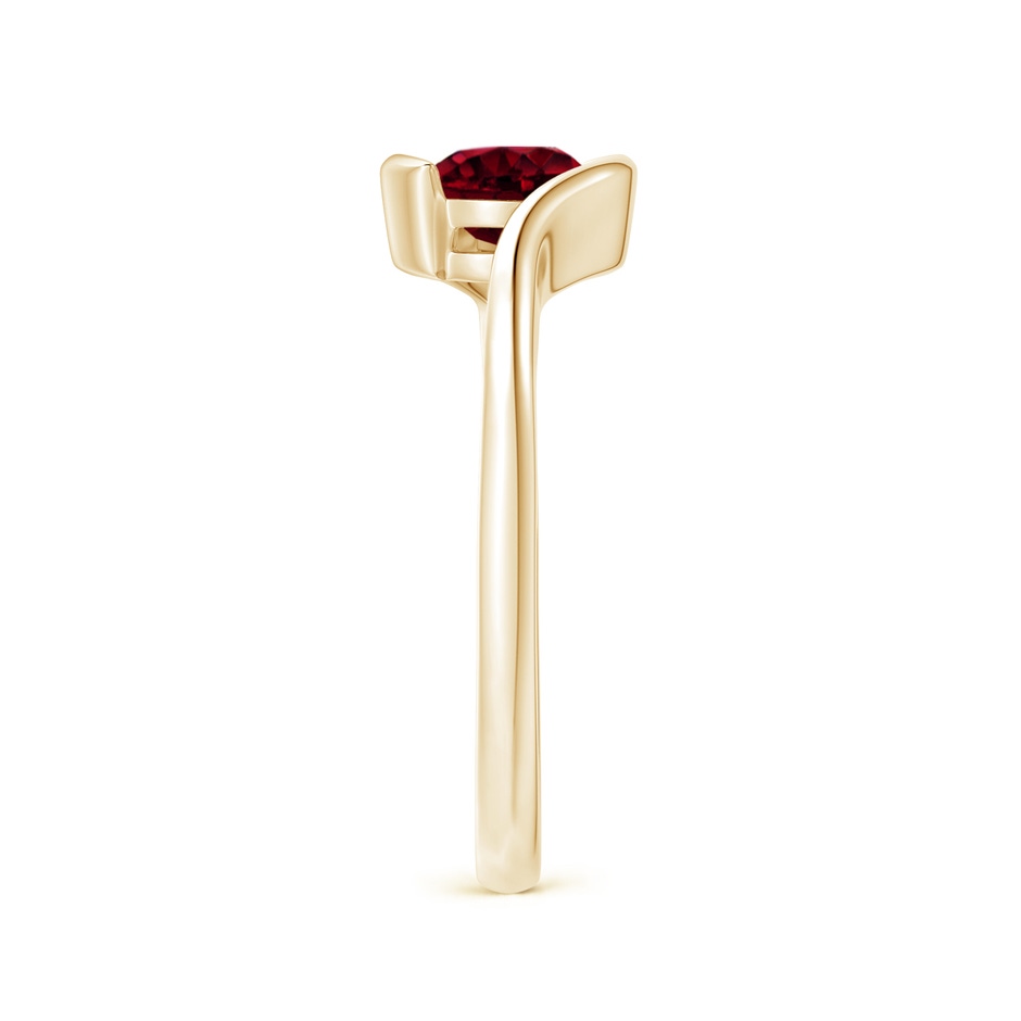 6mm A Semi Bezel-Set Solitaire Round Garnet Bypass Ring in 18K Yellow Gold side 299