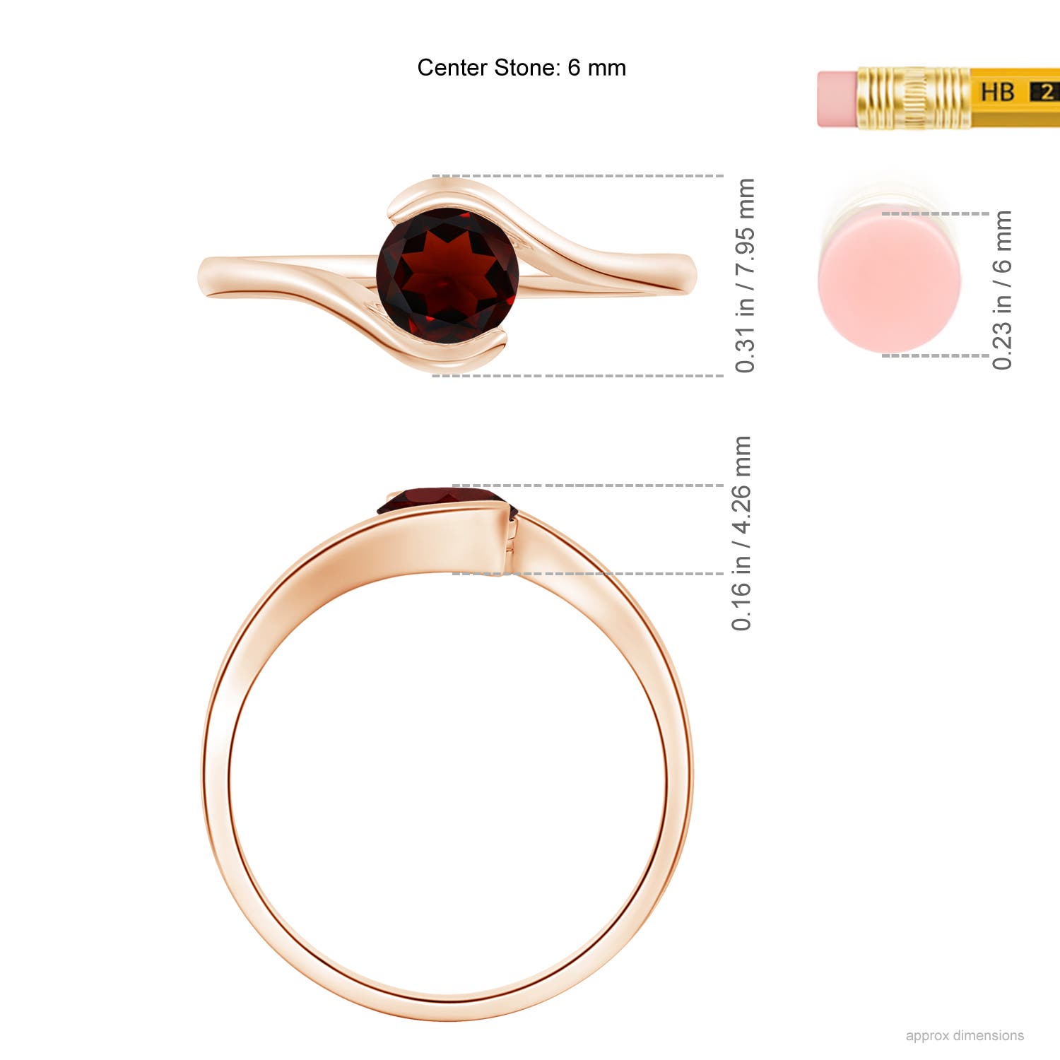 AA - Garnet / 1 CT / 14 KT Rose Gold