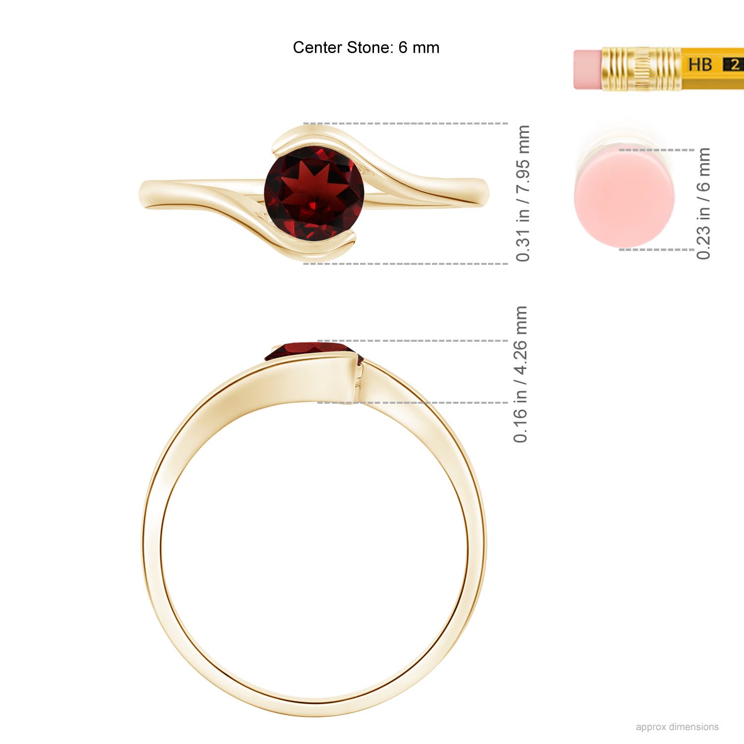 AAA - Garnet / 1 CT / 14 KT Yellow Gold