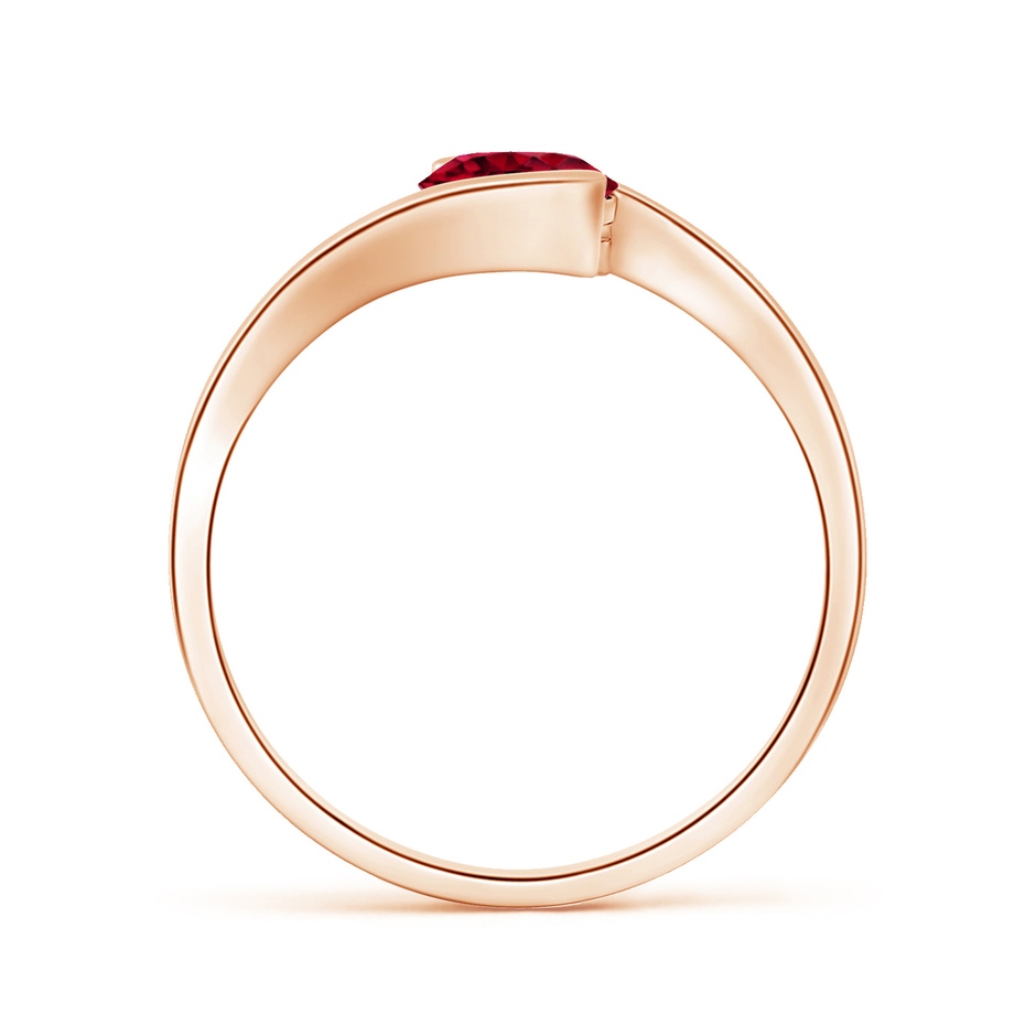 6mm AAAA Semi Bezel-Set Solitaire Round Garnet Bypass Ring in Rose Gold side 199