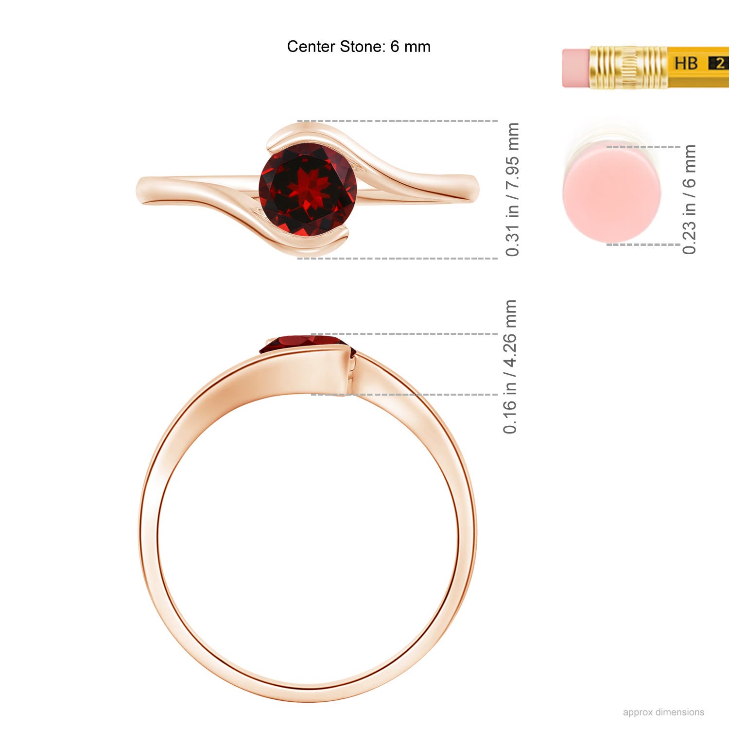 AAAA - Garnet / 1 CT / 14 KT Rose Gold