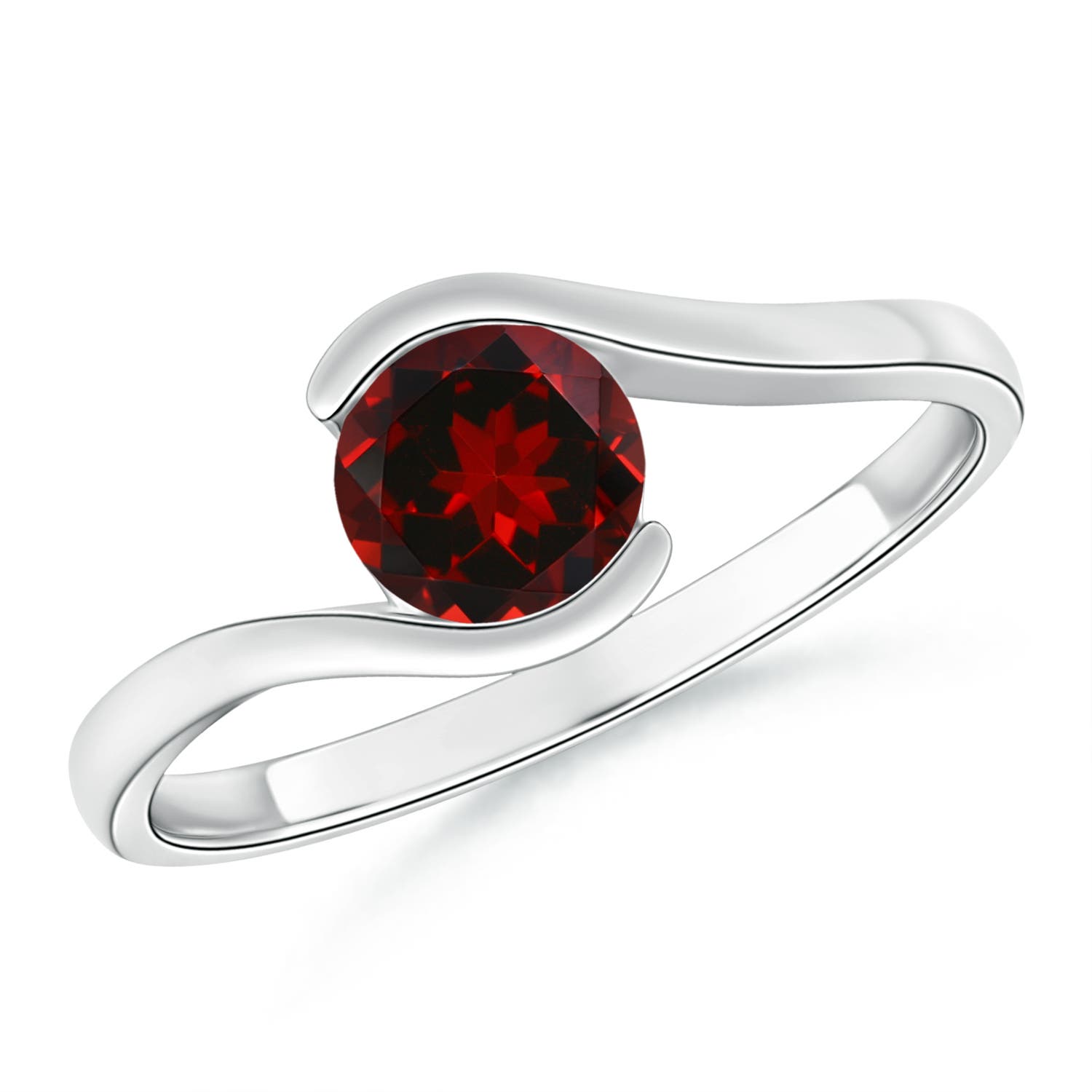 AAAA - Garnet / 1 CT / 14 KT White Gold