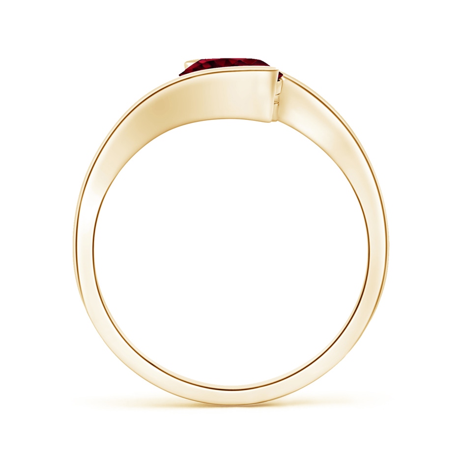7mm A Semi Bezel-Set Solitaire Round Garnet Bypass Ring in 18K Yellow Gold side 199