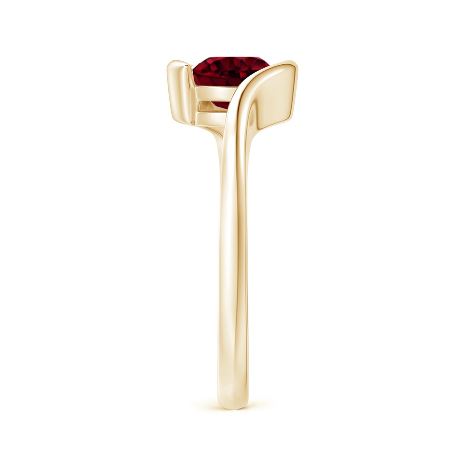 7mm A Semi Bezel-Set Solitaire Round Garnet Bypass Ring in 18K Yellow Gold side 299