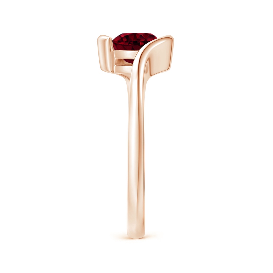 7mm A Semi Bezel-Set Solitaire Round Garnet Bypass Ring in Rose Gold side 299
