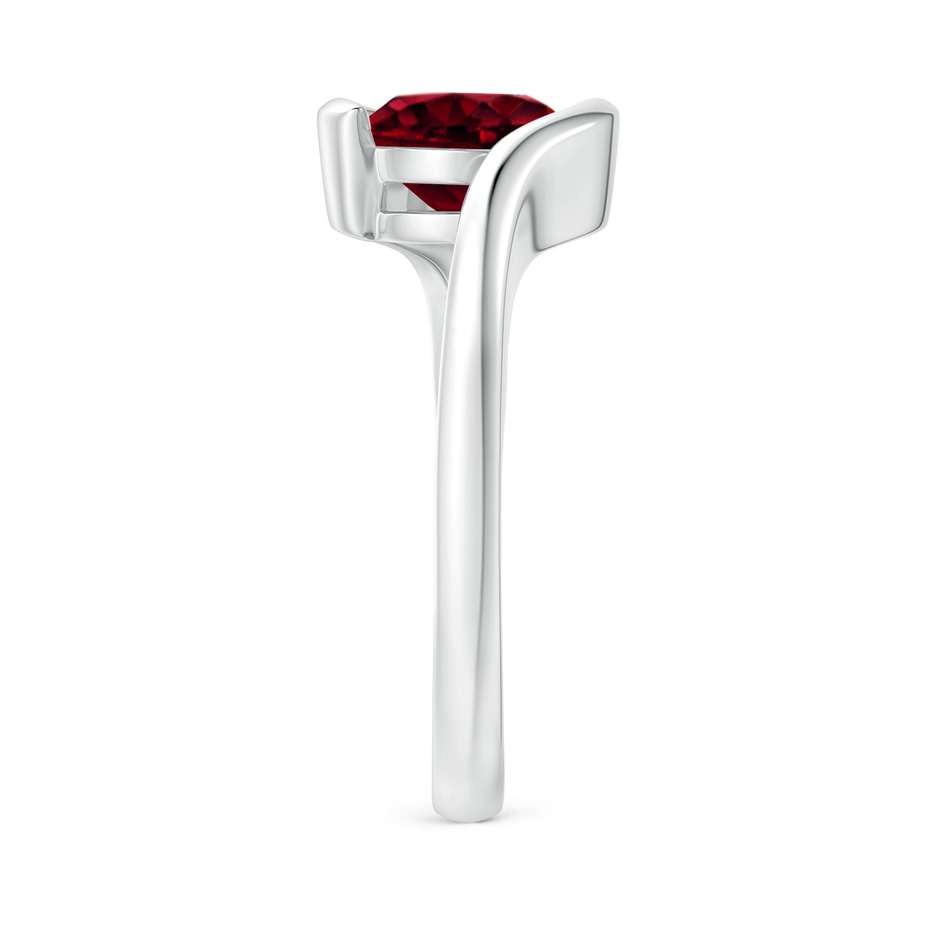 8mm A Semi Bezel-Set Solitaire Round Garnet Bypass Ring in 18K White Gold side 299