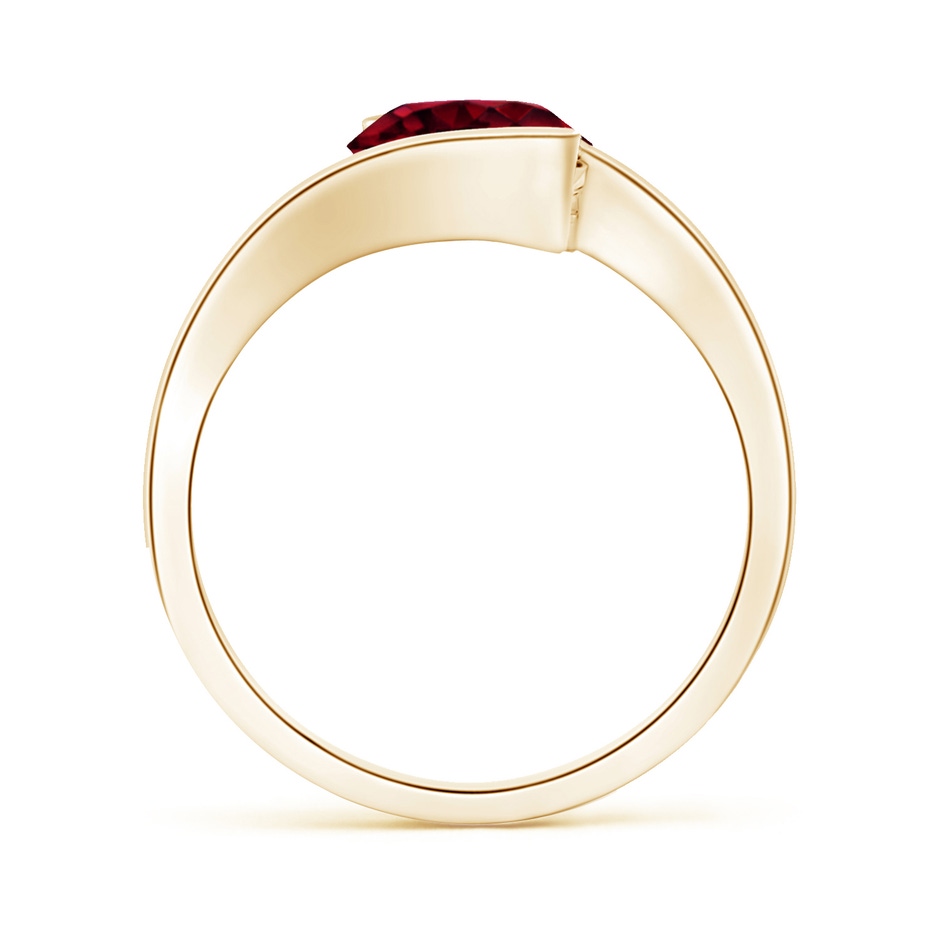 8mm A Semi Bezel-Set Solitaire Round Garnet Bypass Ring in 18K Yellow Gold side 199