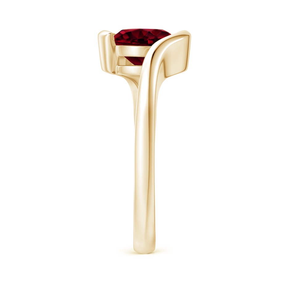 8mm A Semi Bezel-Set Solitaire Round Garnet Bypass Ring in 18K Yellow Gold side 299