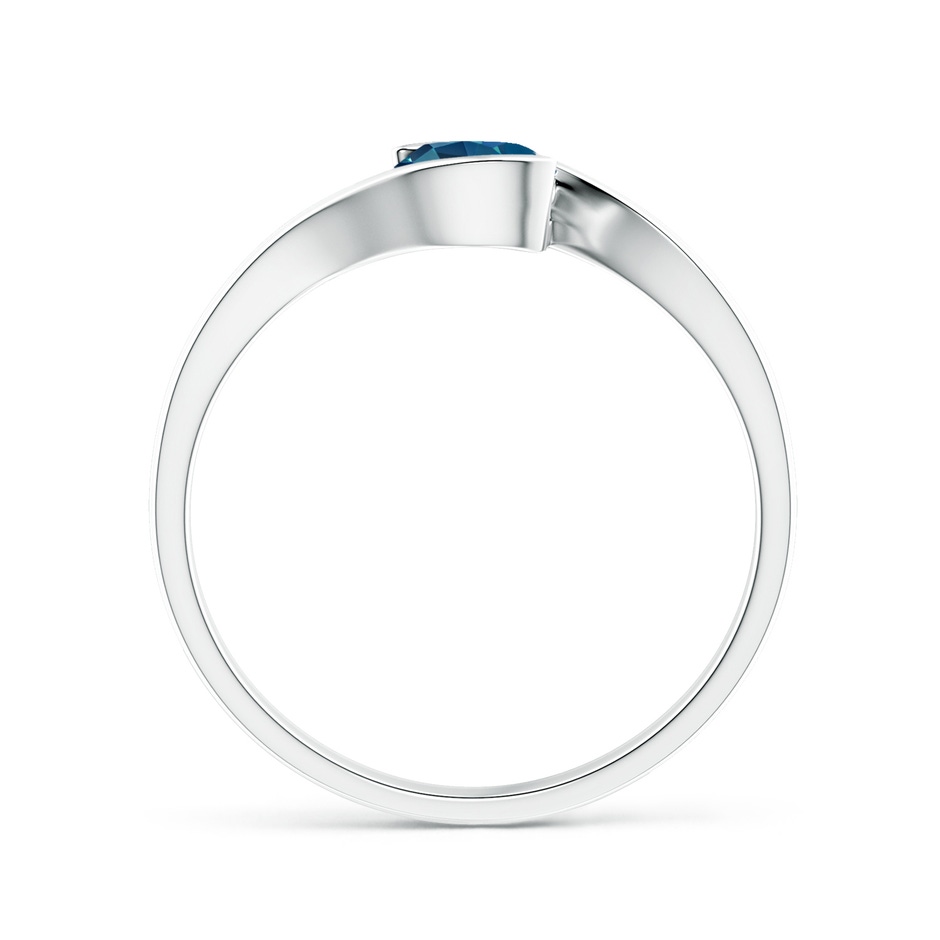 5mm AAA Semi Bezel-Set Solitaire Round London Blue Topaz Bypass Ring in P950 Platinum side 199