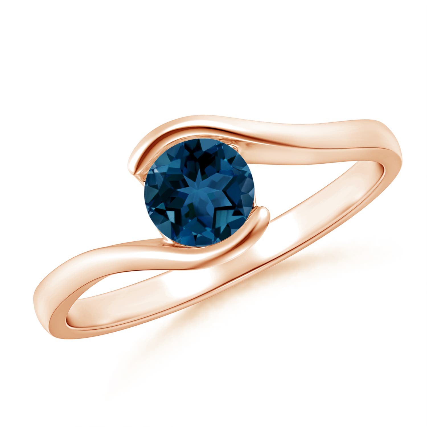 AAA - London Blue Topaz / 0.6 CT / 14 KT Rose Gold