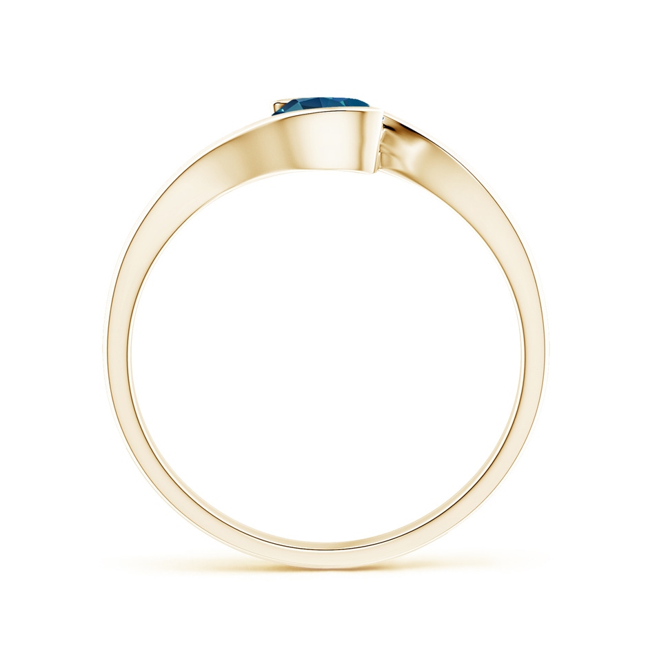 5mm AAA Semi Bezel-Set Solitaire Round London Blue Topaz Bypass Ring in Yellow Gold side 199