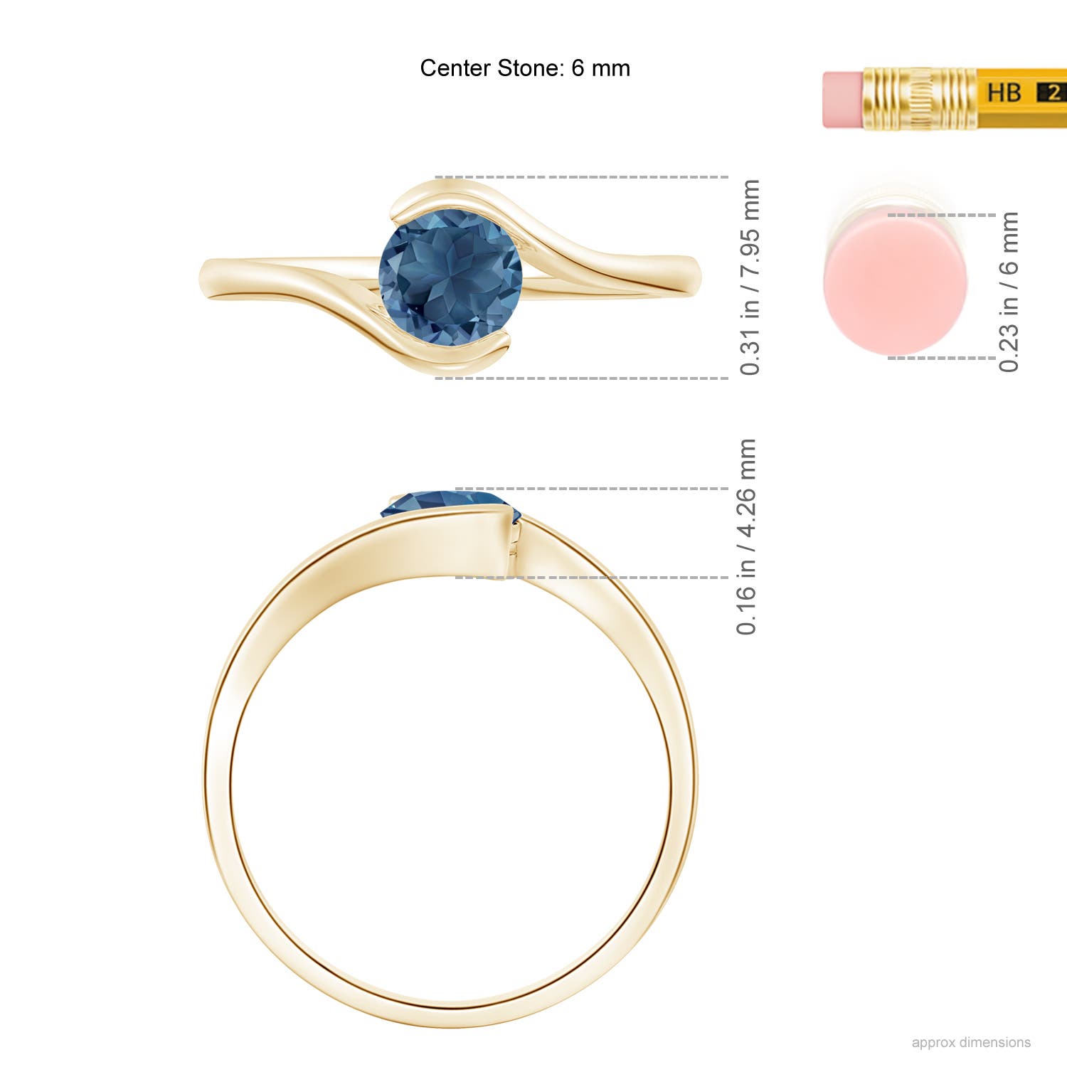 A - London Blue Topaz / 0.95 CT / 14 KT Yellow Gold