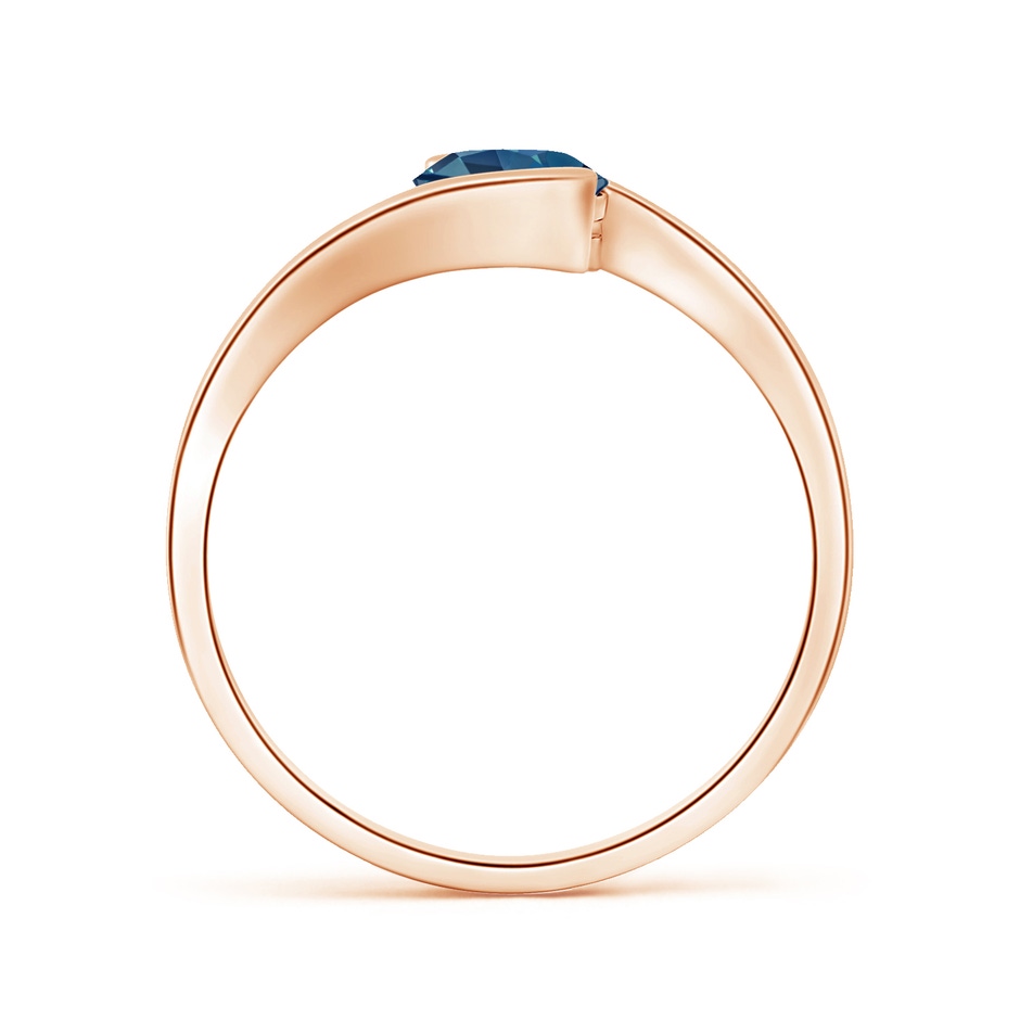 6mm AA Semi Bezel-Set Solitaire Round London Blue Topaz Bypass Ring in 18K Rose Gold side 199