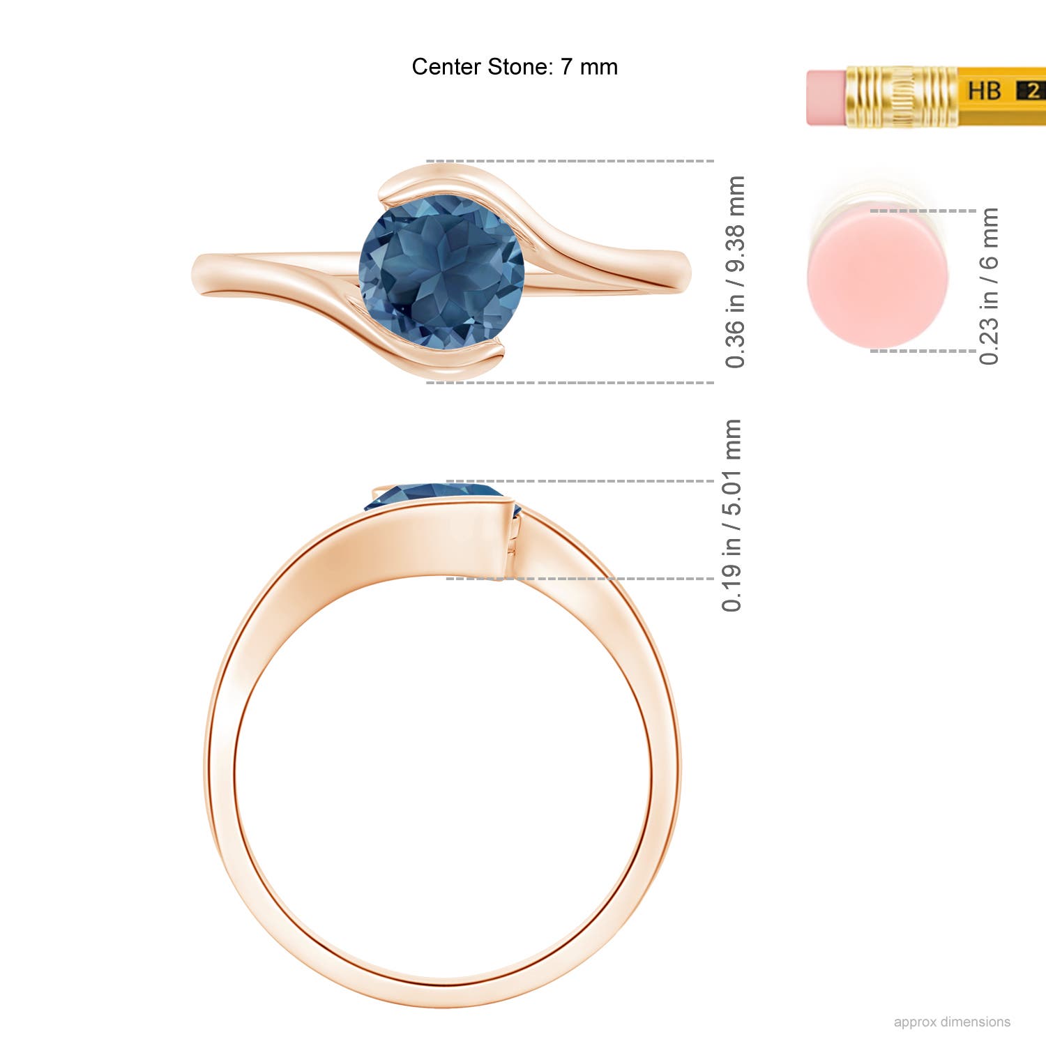 A - London Blue Topaz / 1.55 CT / 14 KT Rose Gold