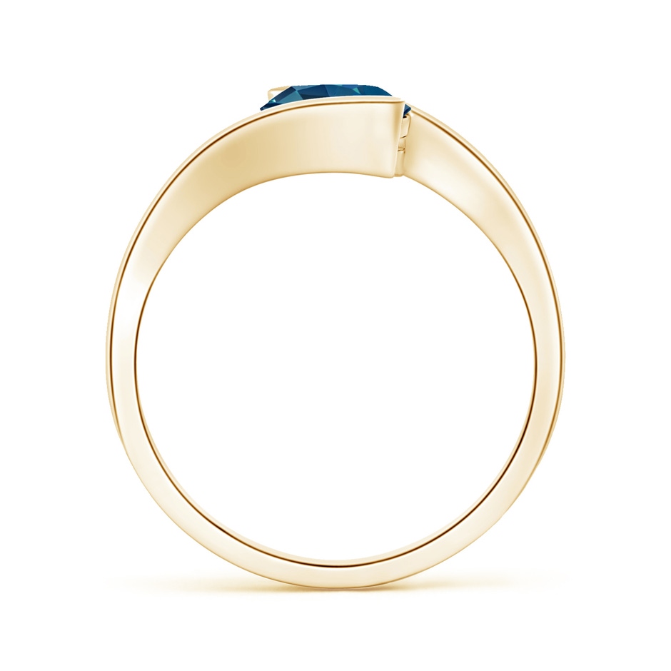 7mm AAA Semi Bezel-Set Solitaire Round London Blue Topaz Bypass Ring in 18K Yellow Gold side 199