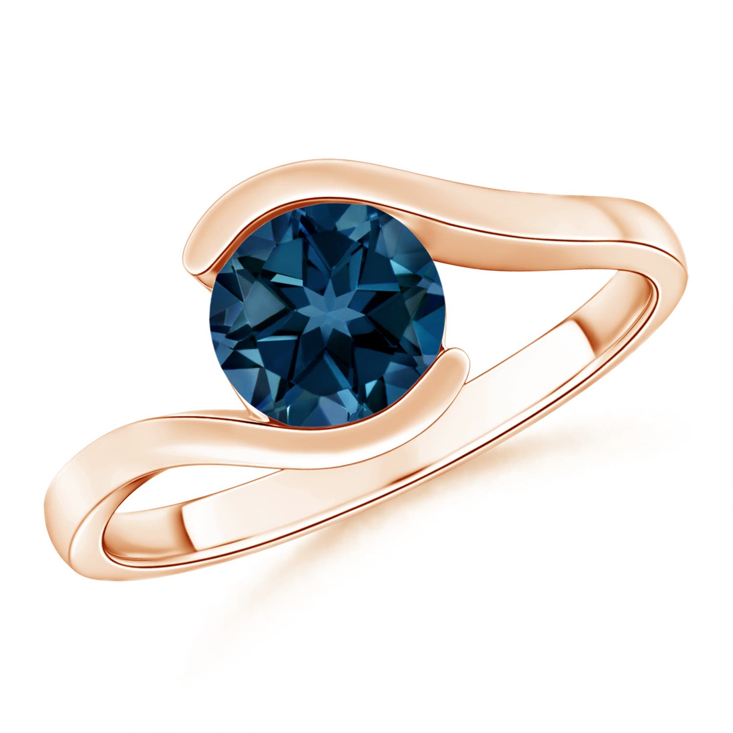 AAAA - London Blue Topaz / 1.55 CT / 14 KT Rose Gold