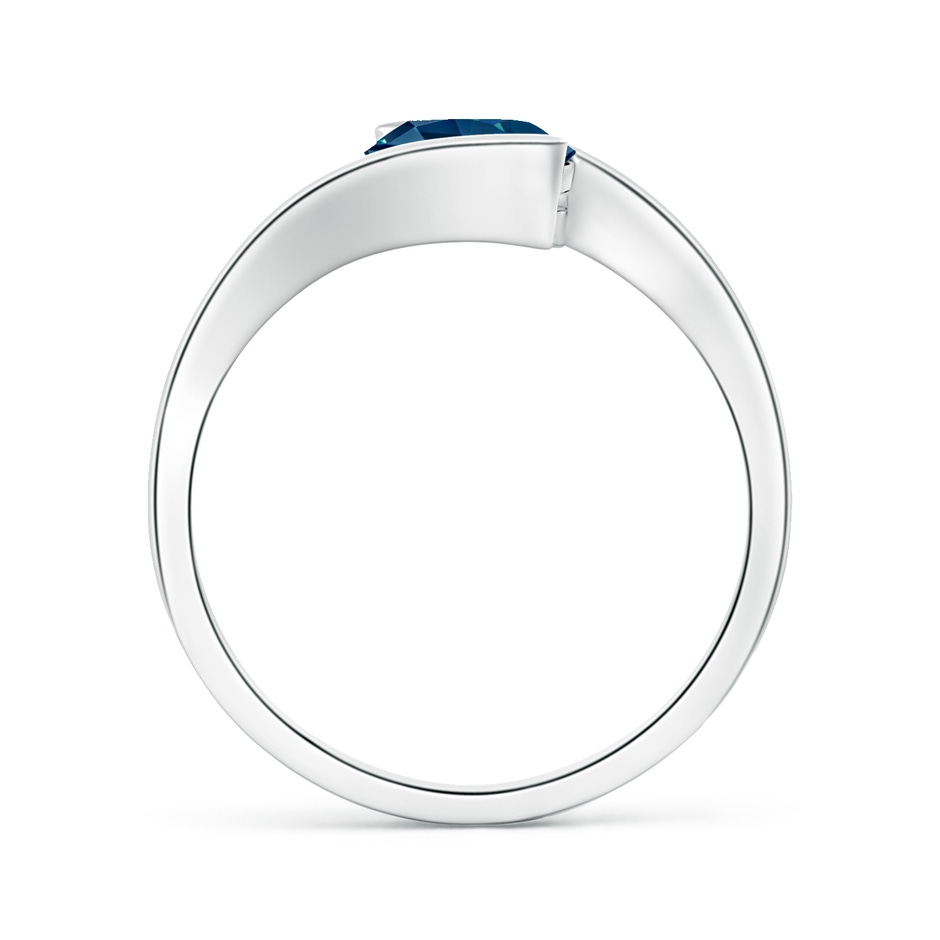7mm AAAA Semi Bezel-Set Solitaire Round London Blue Topaz Bypass Ring in White Gold side 199