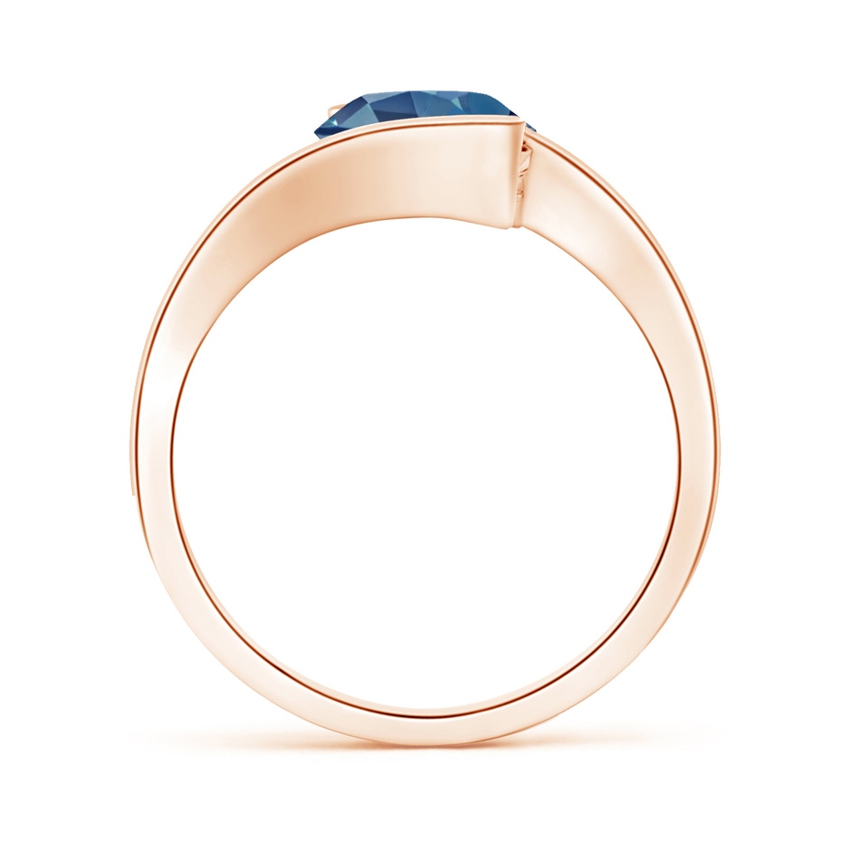 8mm A Semi Bezel-Set Solitaire Round London Blue Topaz Bypass Ring in 18K Rose Gold side 199