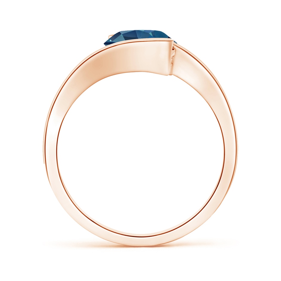 8mm AA Semi Bezel-Set Solitaire Round London Blue Topaz Bypass Ring in 18K Rose Gold side 199