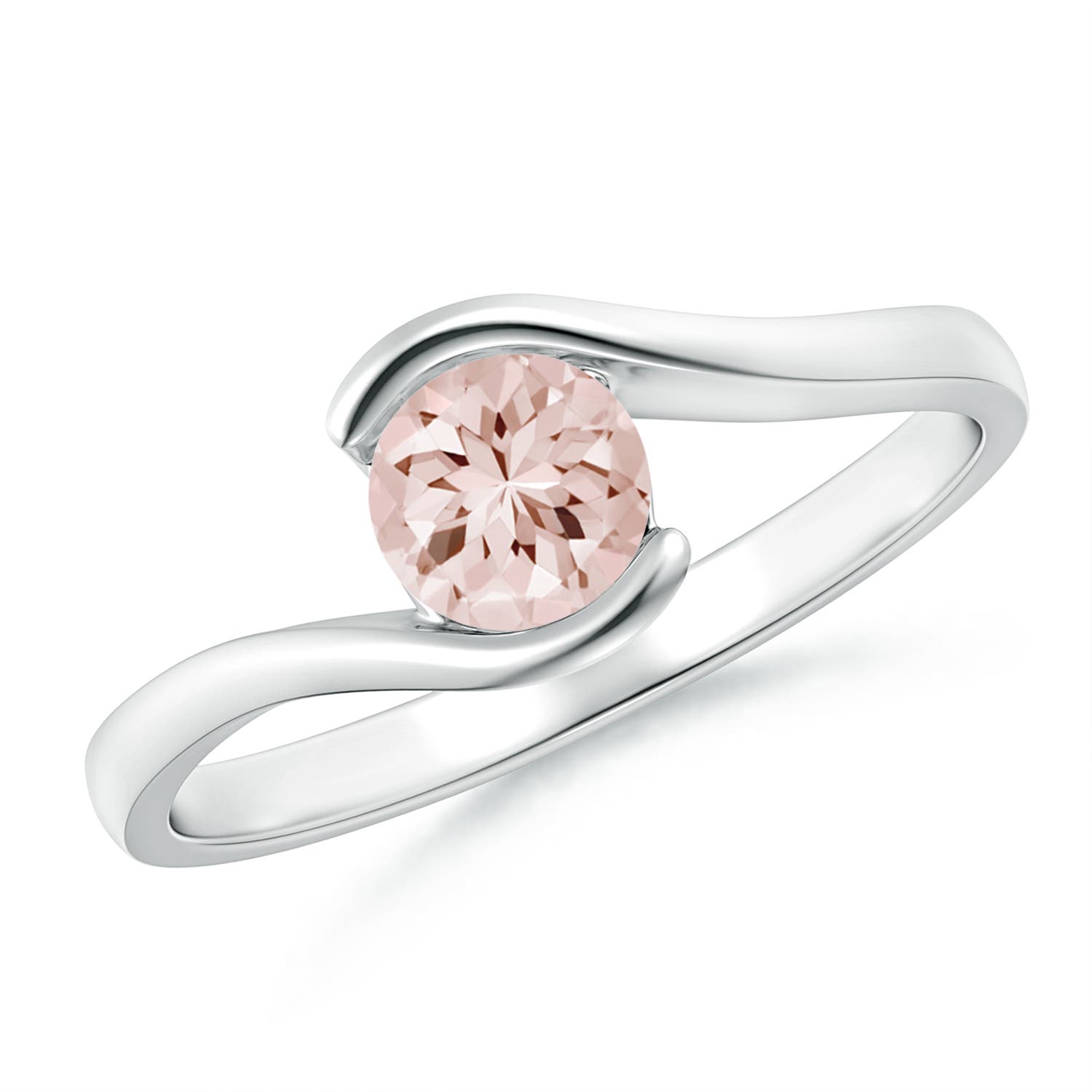 AA - Morganite / 0.42 CT / 14 KT White Gold