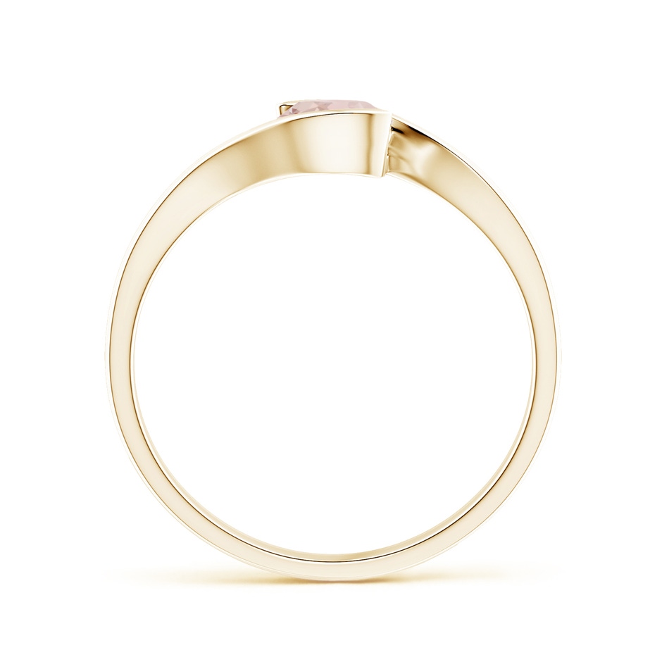 5mm AA Semi Bezel-Set Solitaire Round Morganite Bypass Ring in Yellow Gold side 199