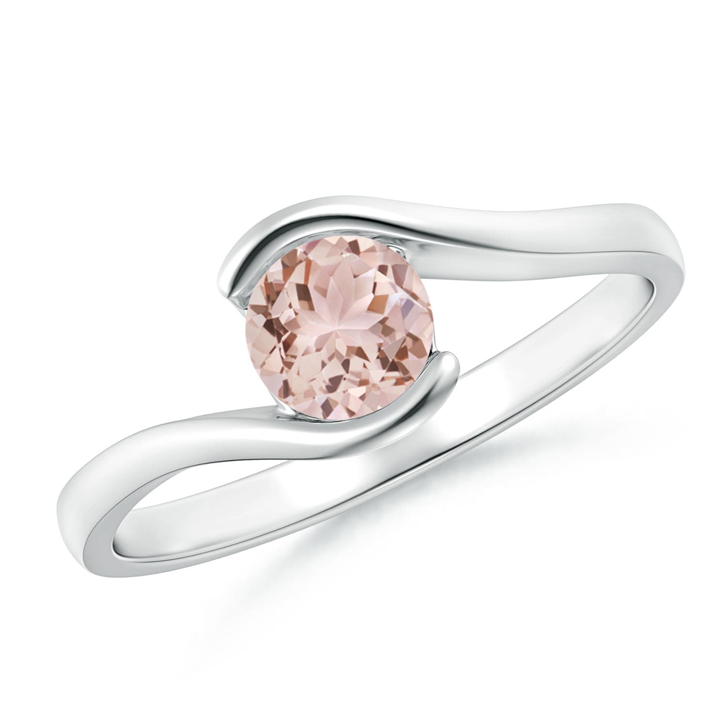 AAA - Morganite / 0.42 CT / 14 KT White Gold