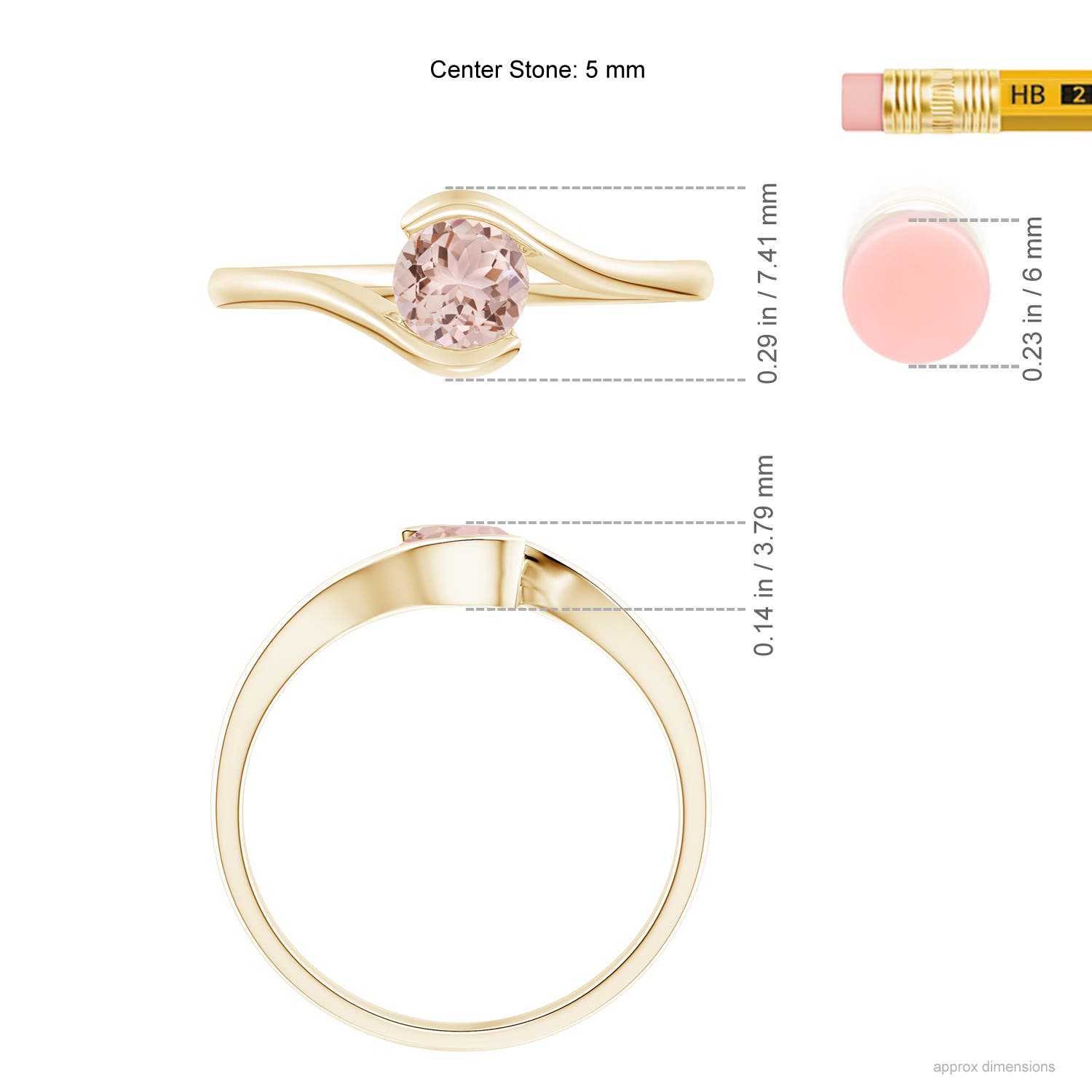 AAA - Morganite / 0.42 CT / 14 KT Yellow Gold