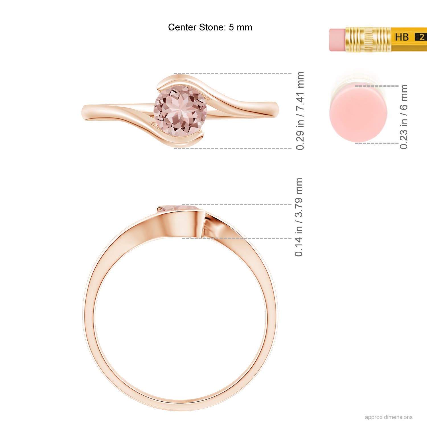 AAAA - Morganite / 0.42 CT / 14 KT Rose Gold