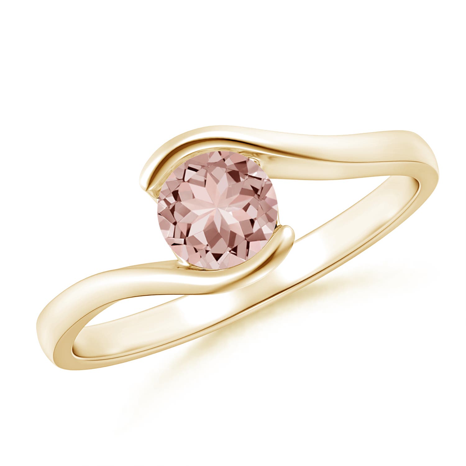 AAAA - Morganite / 0.42 CT / 14 KT Yellow Gold