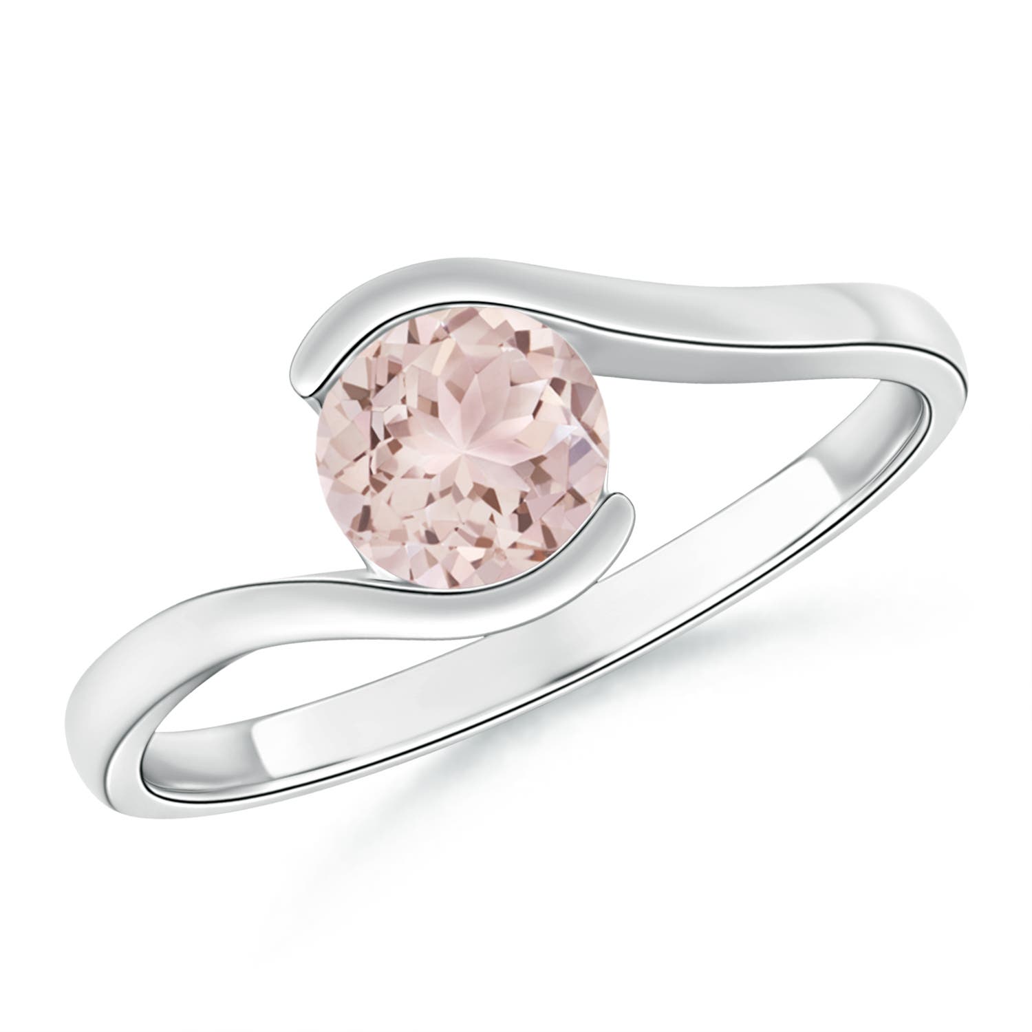 A - Morganite / 0.7 CT / 14 KT White Gold