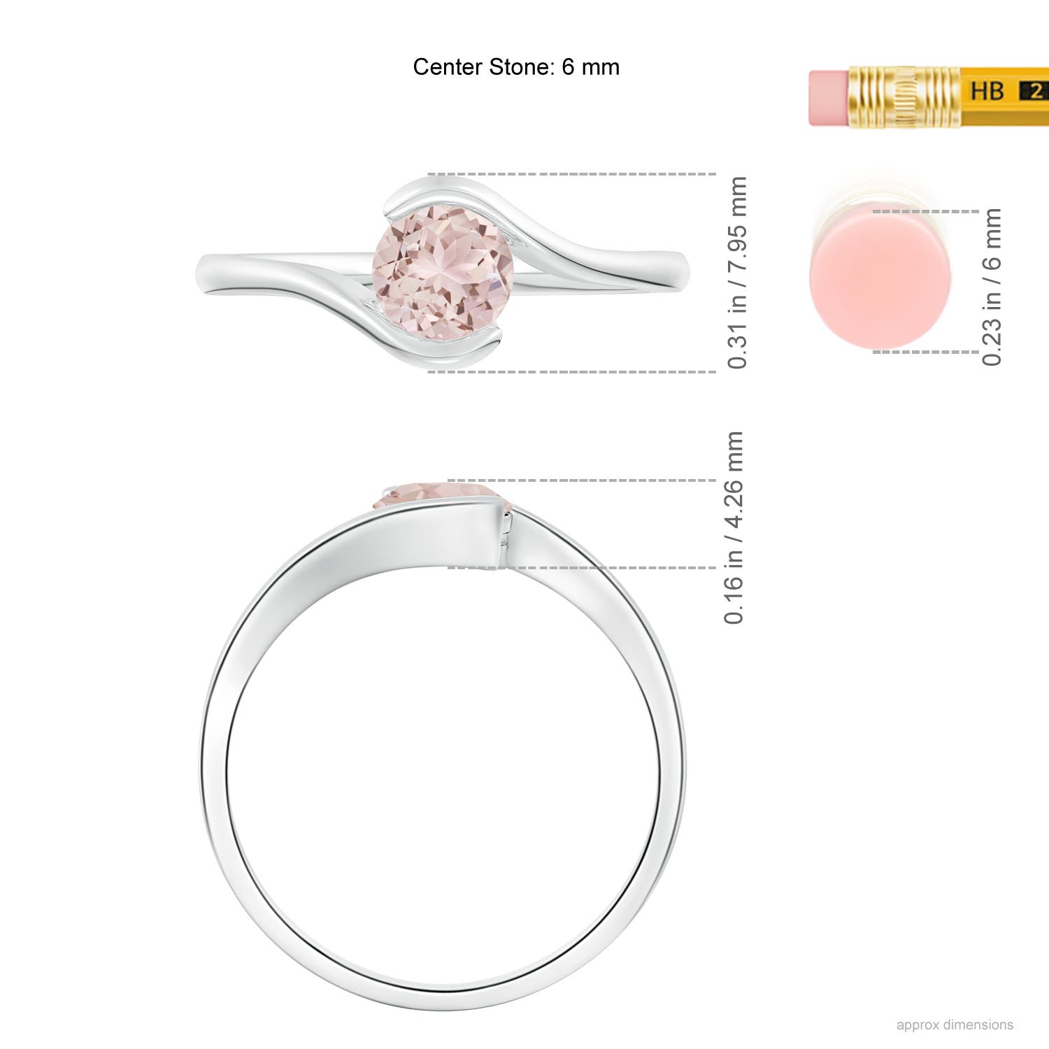 A - Morganite / 0.7 CT / 14 KT White Gold