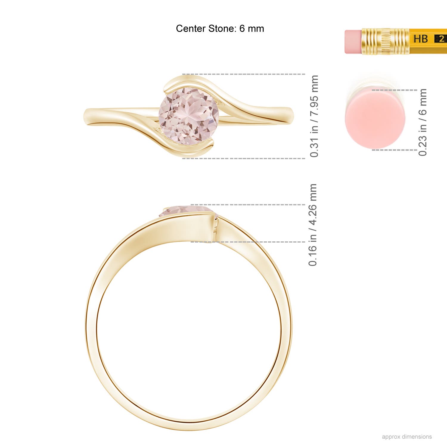 A - Morganite / 0.7 CT / 14 KT Yellow Gold