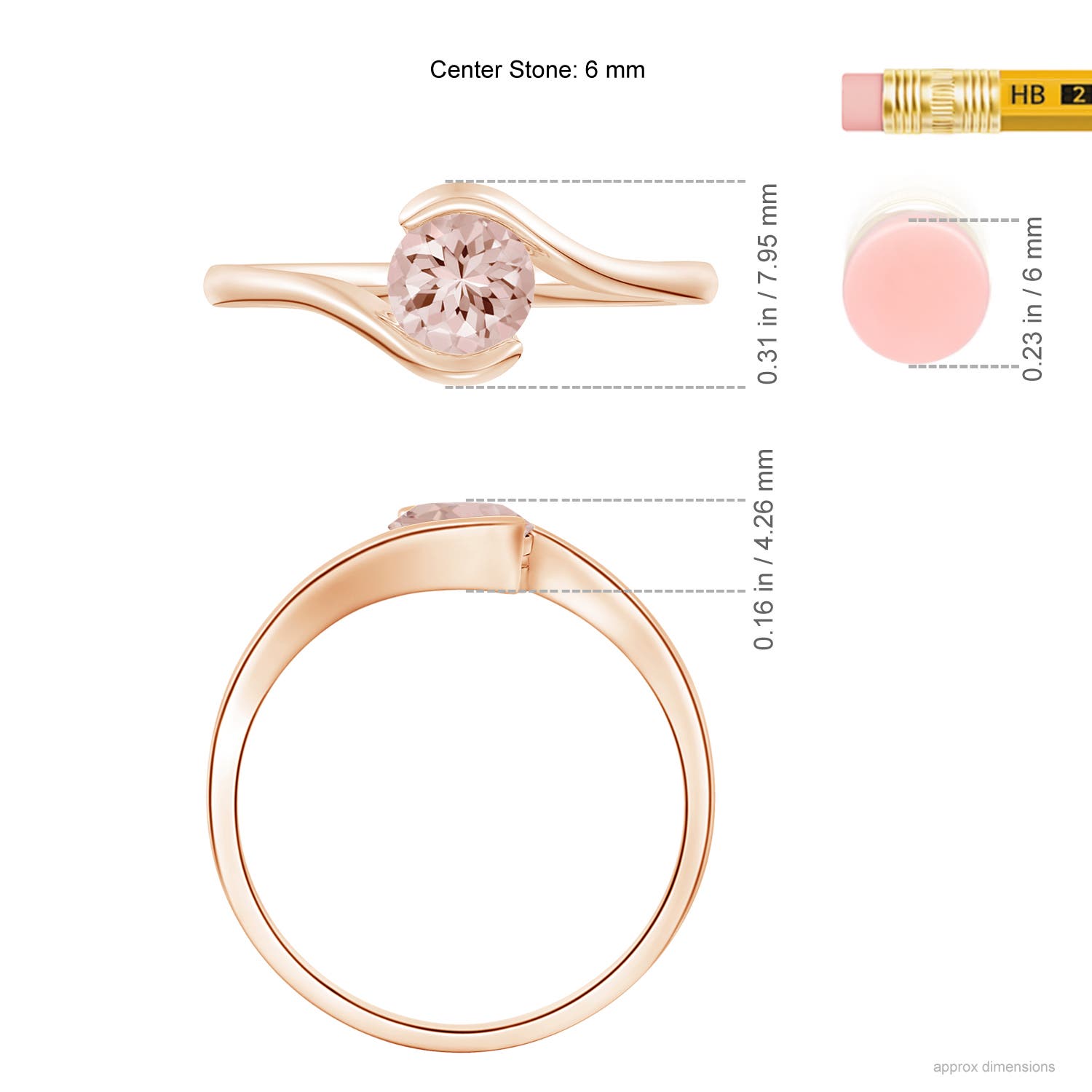 AA - Morganite / 0.7 CT / 14 KT Rose Gold