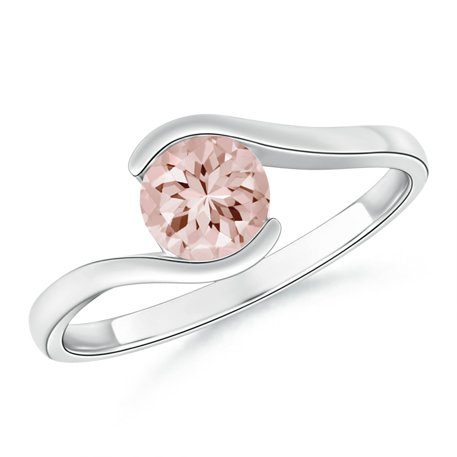 AA - Morganite / 0.7 CT / 14 KT White Gold