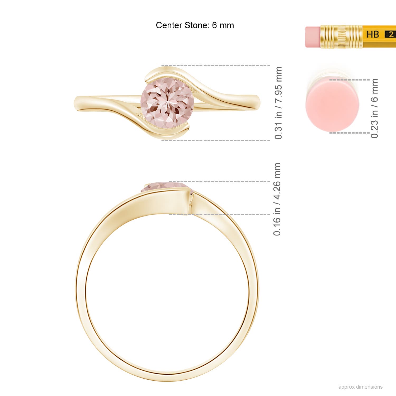 AA - Morganite / 0.7 CT / 14 KT Yellow Gold