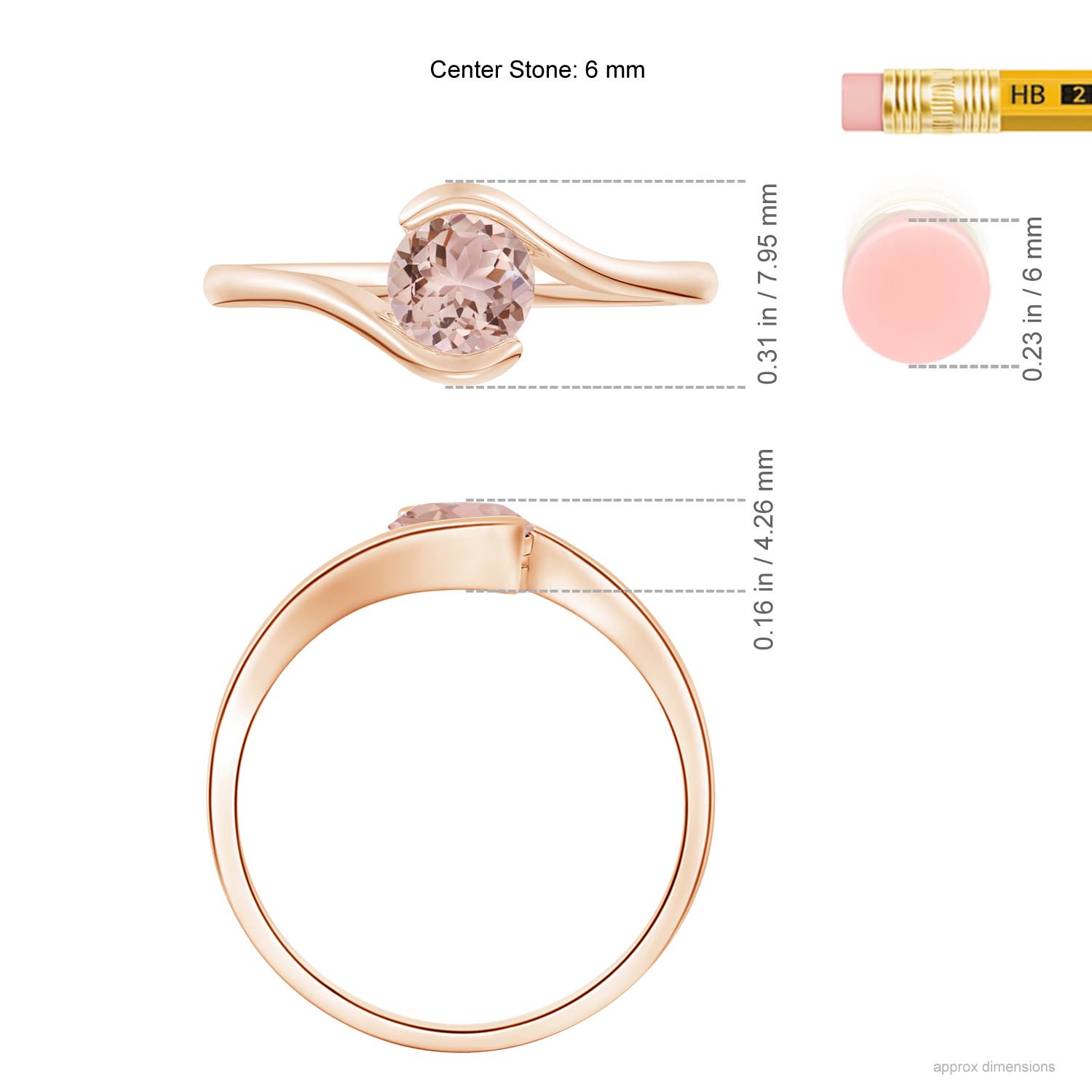 AAA - Morganite / 0.7 CT / 14 KT Rose Gold