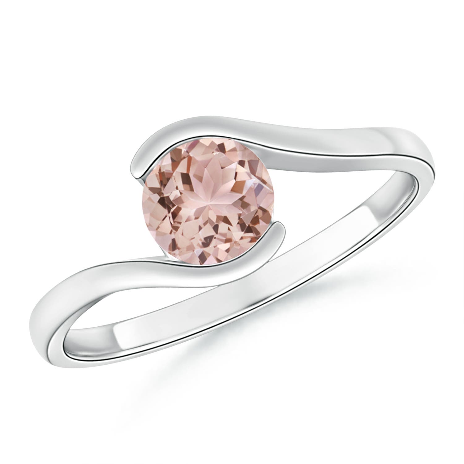 AAA - Morganite / 0.7 CT / 14 KT White Gold