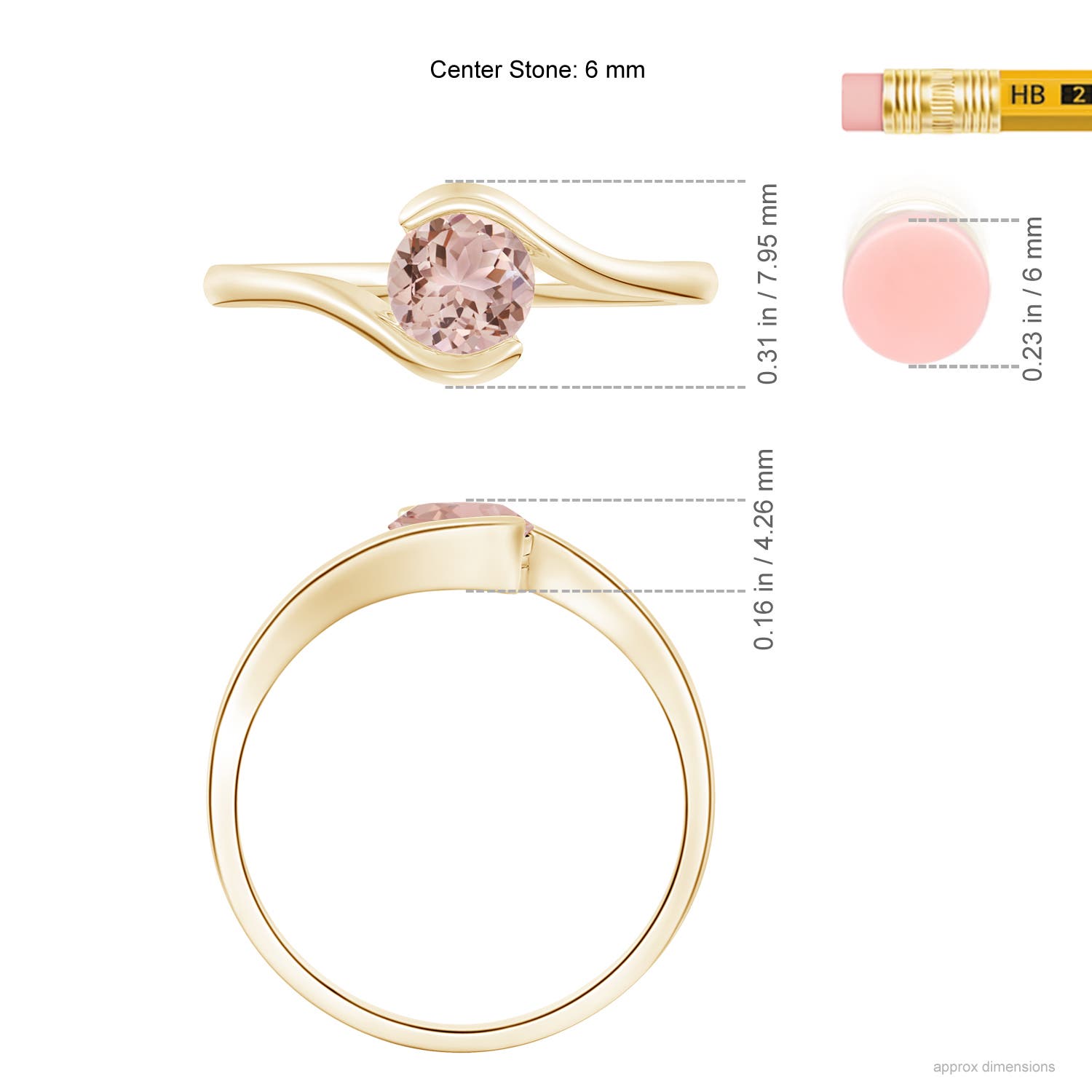 AAA - Morganite / 0.7 CT / 14 KT Yellow Gold