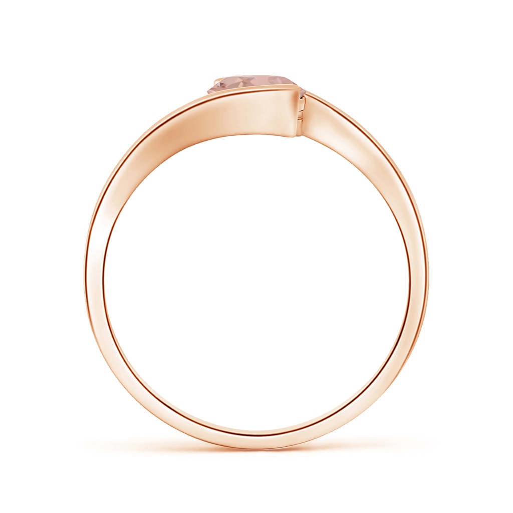 6mm AAAA Semi Bezel-Set Solitaire Round Morganite Bypass Ring in Rose Gold - side 199