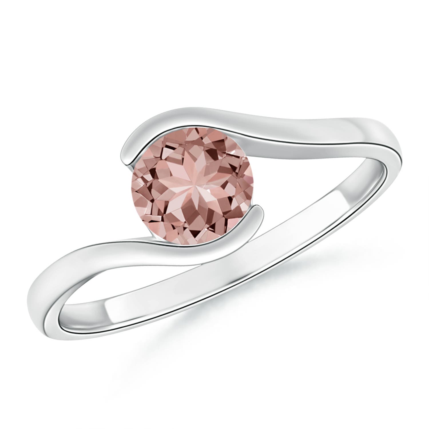 AAAA - Morganite / 0.7 CT / 14 KT White Gold