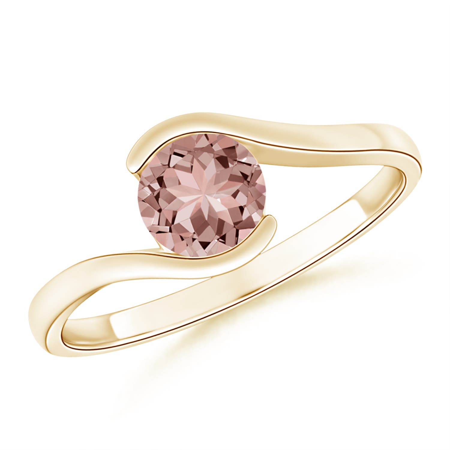 AAAA - Morganite / 0.7 CT / 14 KT Yellow Gold