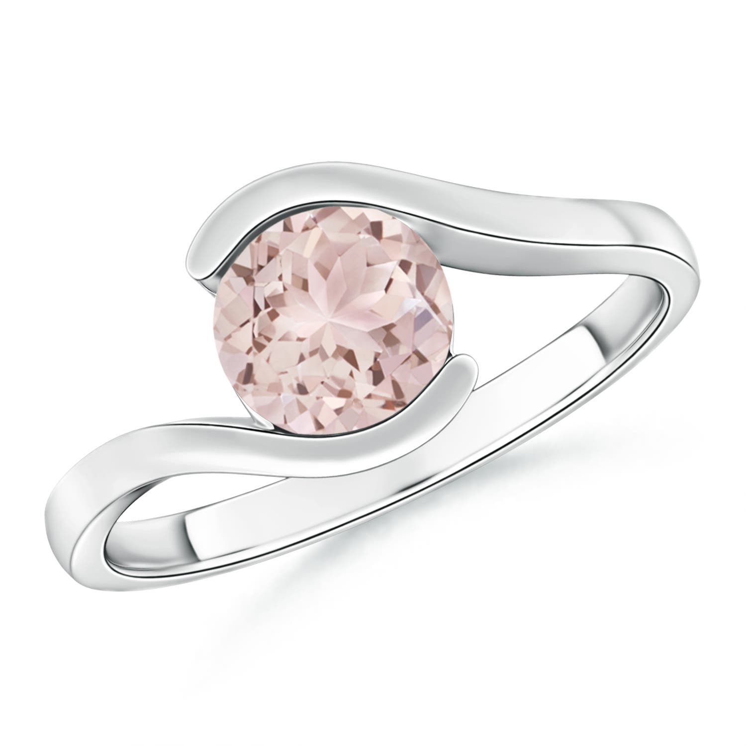 A - Morganite / 1.1 CT / 14 KT White Gold