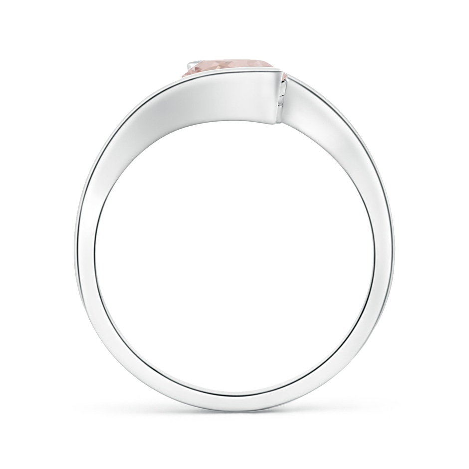 7mm A Semi Bezel-Set Solitaire Round Morganite Bypass Ring in White Gold side 199