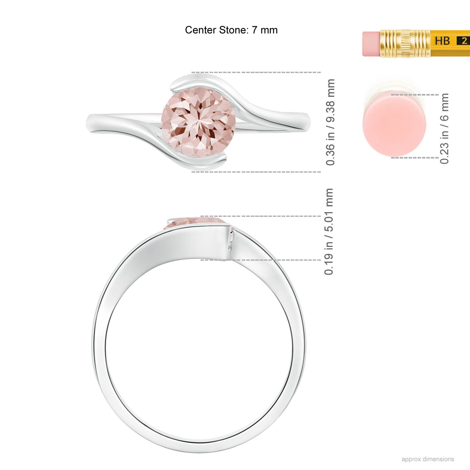 AA - Morganite / 1.1 CT / 14 KT White Gold