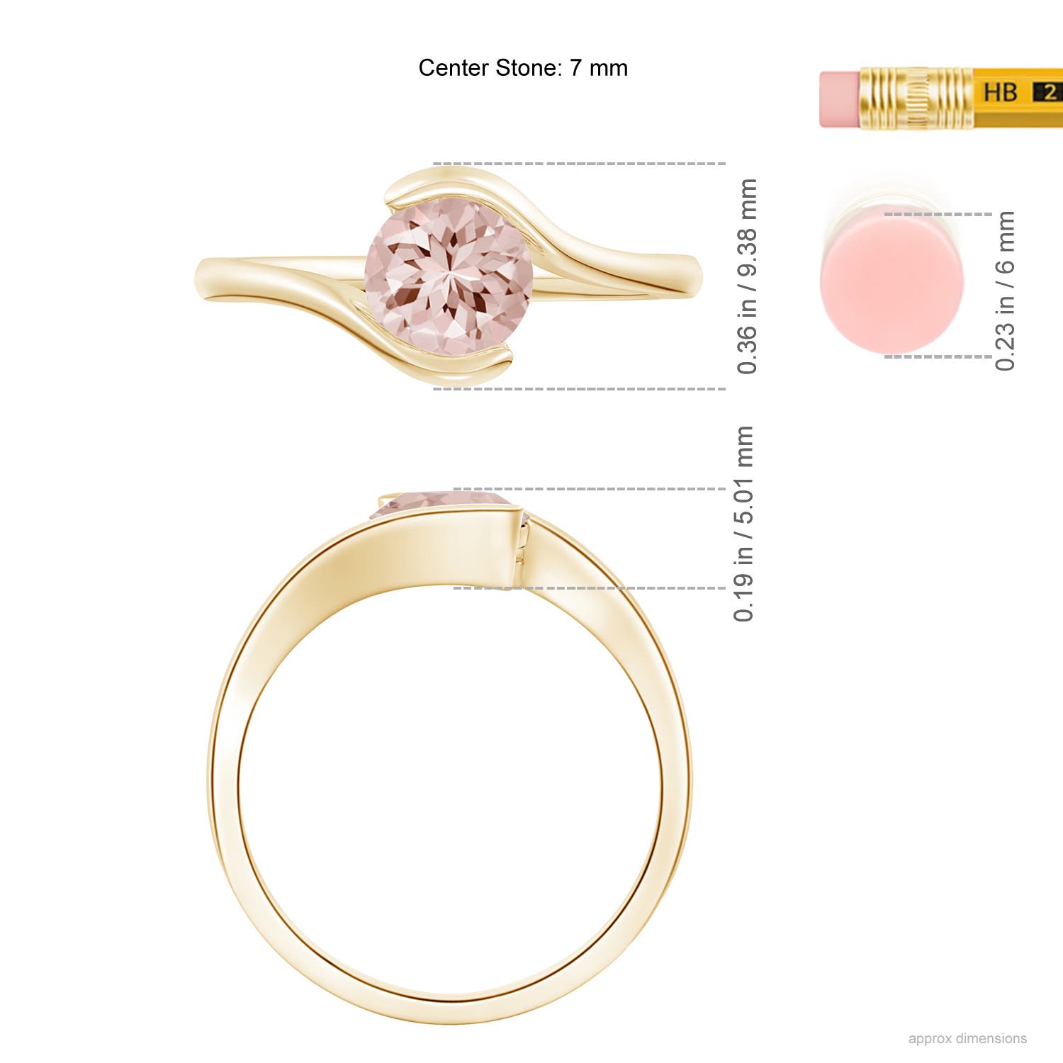 AA - Morganite / 1.1 CT / 14 KT Yellow Gold