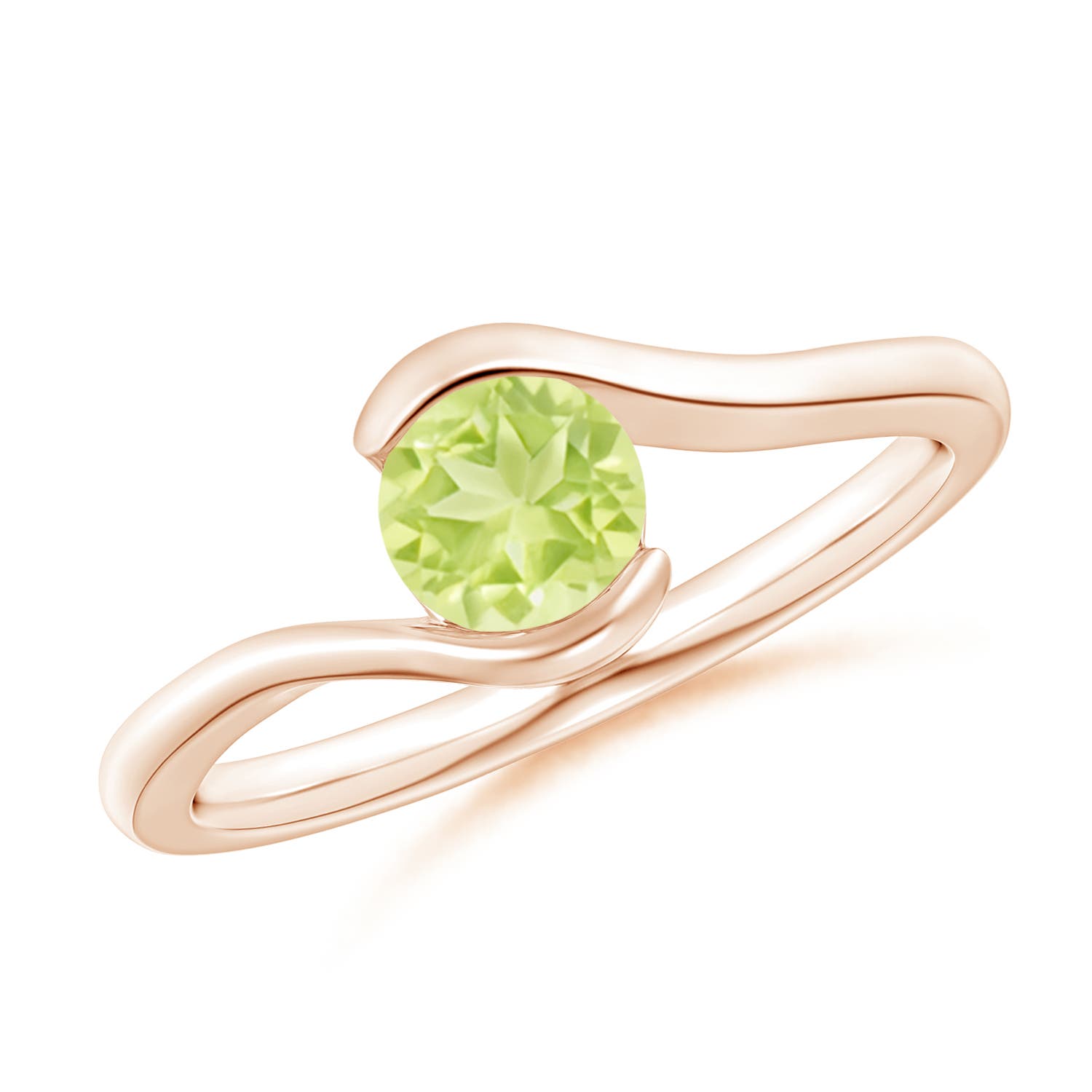 A - Peridot / 0.55 CT / 14 KT Rose Gold