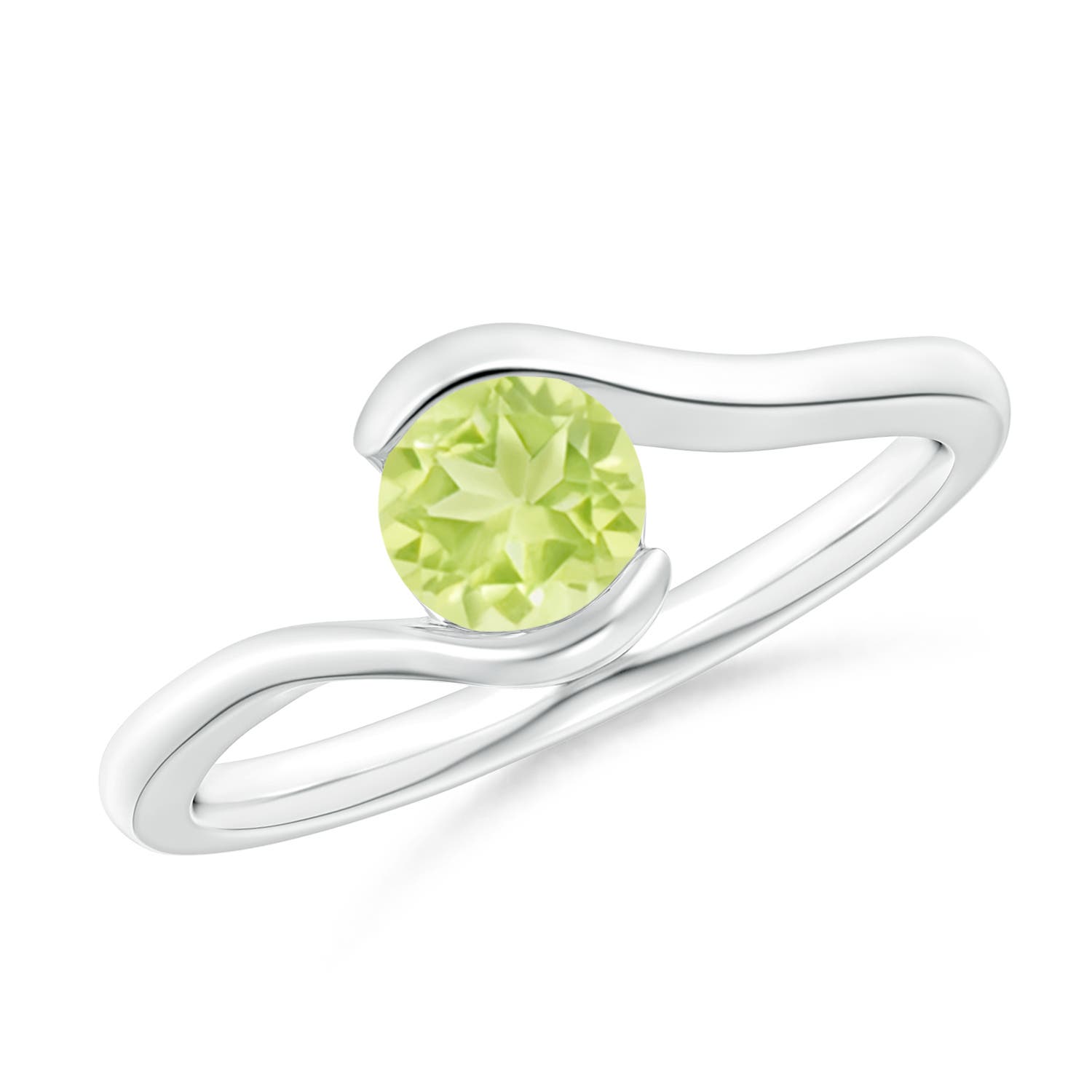 A - Peridot / 0.55 CT / 14 KT White Gold