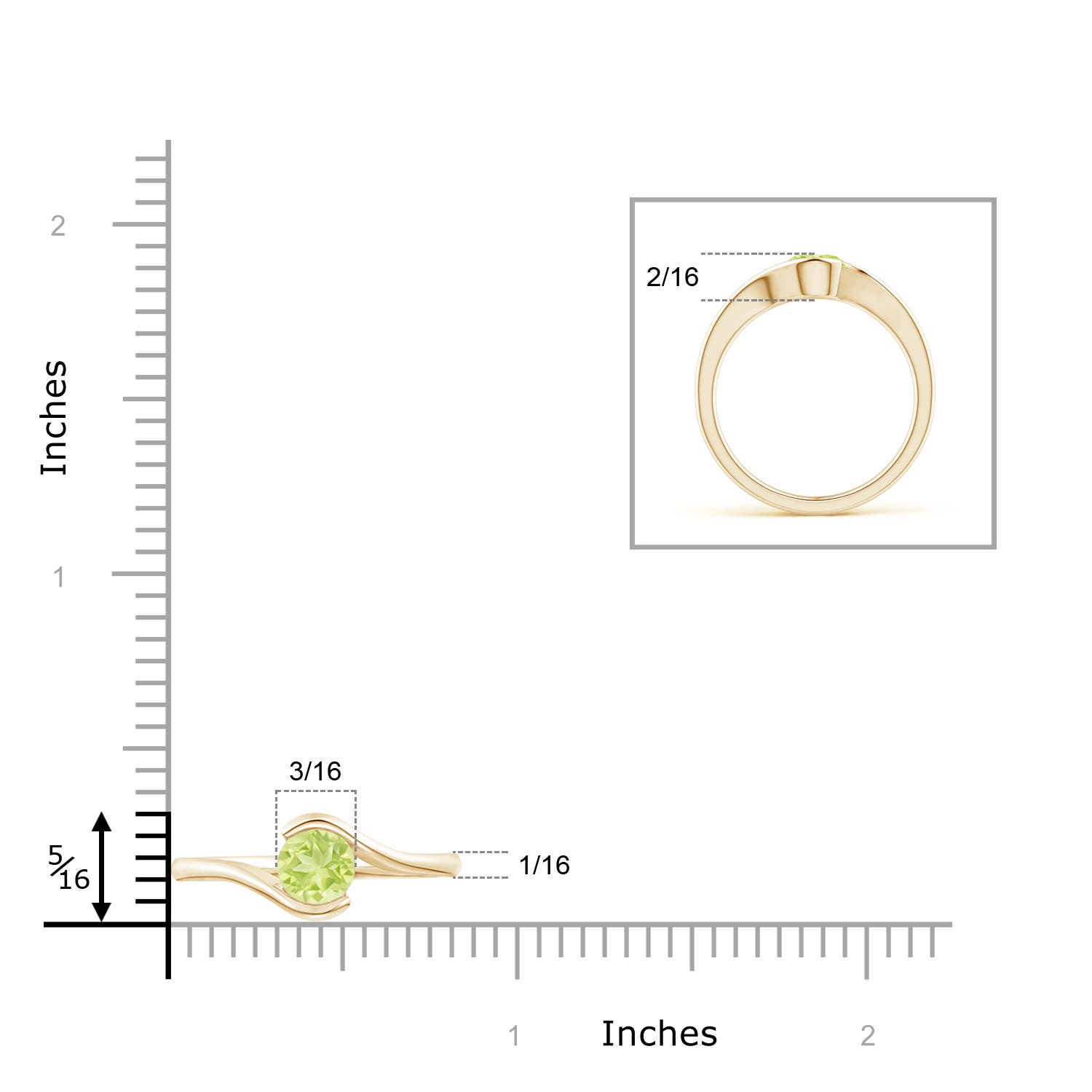 A - Peridot / 0.55 CT / 14 KT Yellow Gold