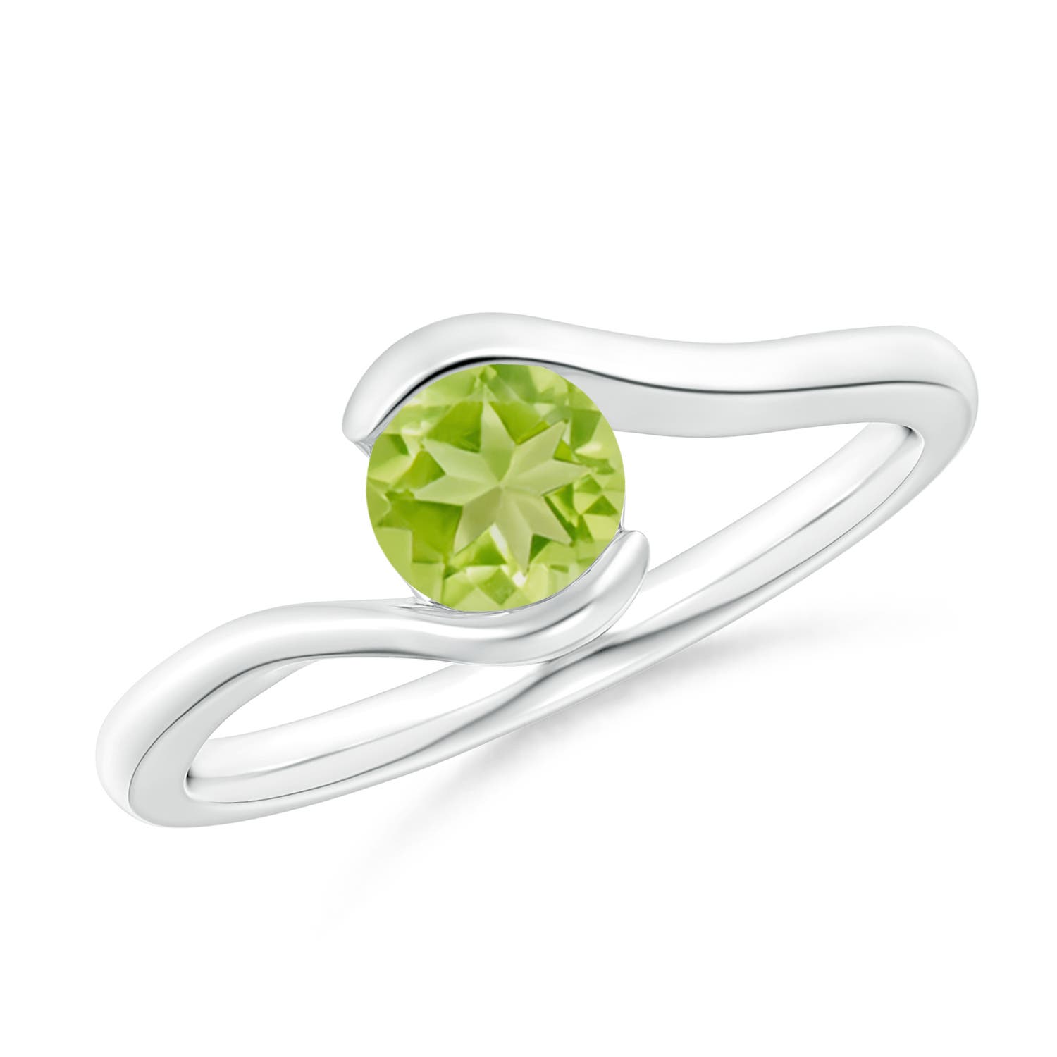 AA - Peridot / 0.55 CT / 14 KT White Gold