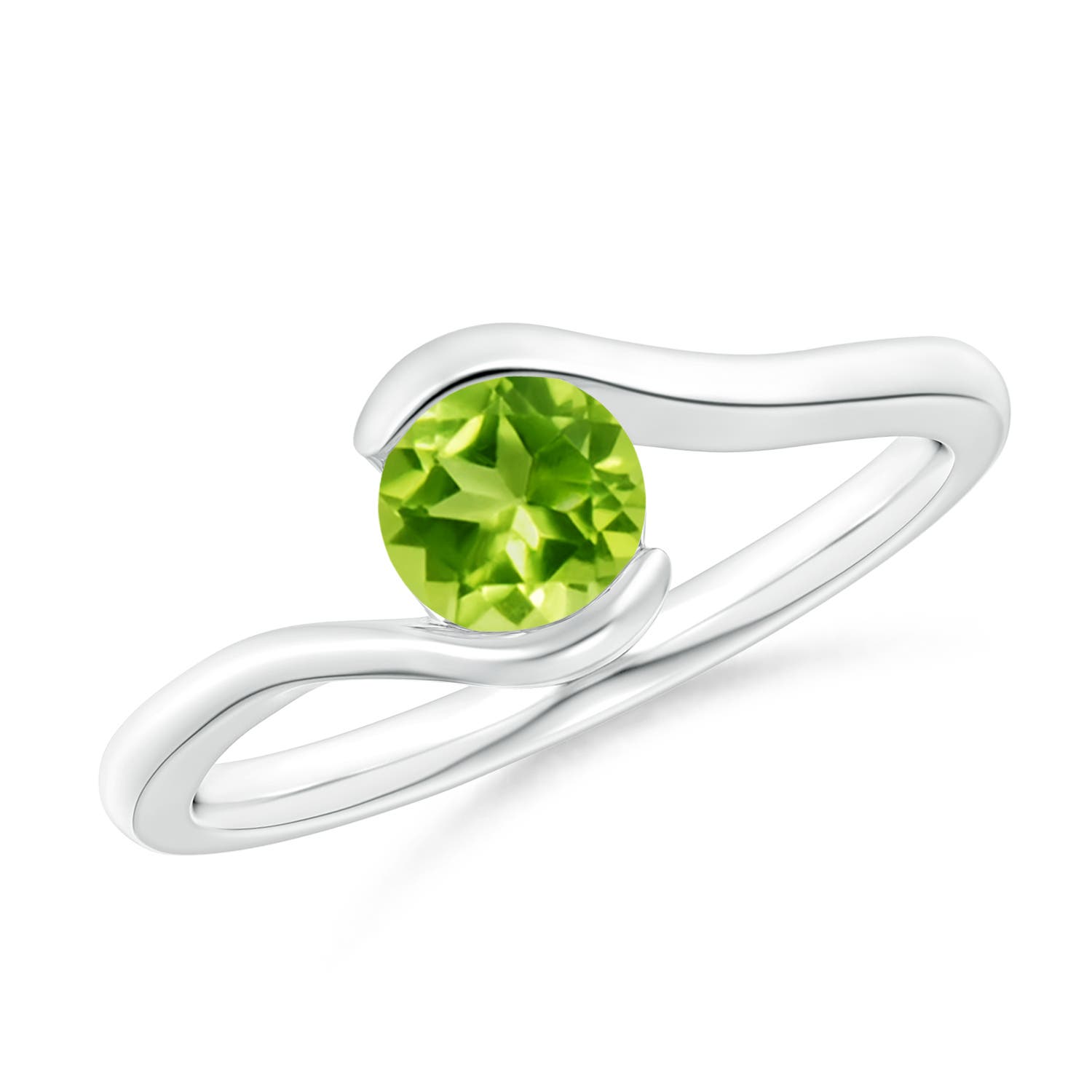 AAA - Peridot / 0.55 CT / 14 KT White Gold